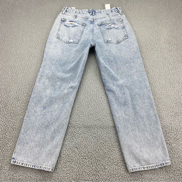 Good American Good Heritage Destroyed Straight Leg Relaxed Jeans  |  Size: 10/30 - Picture 5 of 14